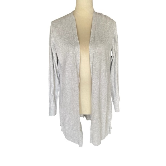 GAP Cotton Open Front Gray Lightweight Cardigan Sweater Women Size L - Picture 1 of 8
